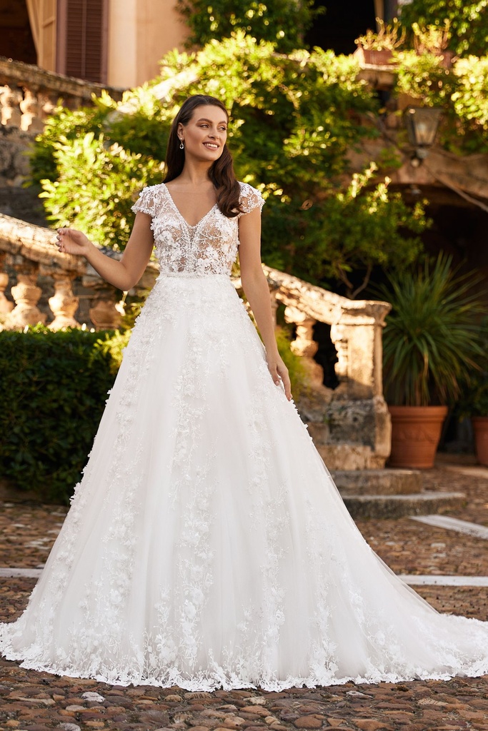 8049 handmade lace skirt with 3d flowers