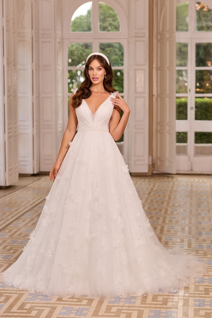 8079 3D ML skirt  ivory